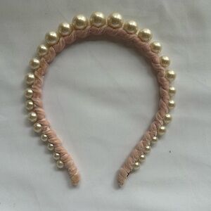 Lele Sadoughi Granulated Pink Pearl Headband